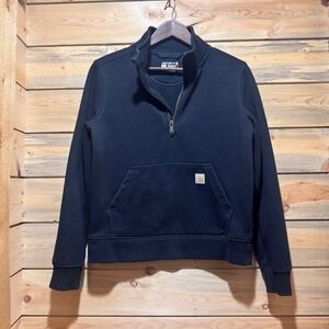 Carhartt CLARKSBURG QUARTER Quarter Zip Pullover Ladies Sweatshirt Black Size S
